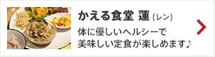 かえる食堂 蓮(レン)
体に優しいヘルシーで美味しい定食が楽しめます♪